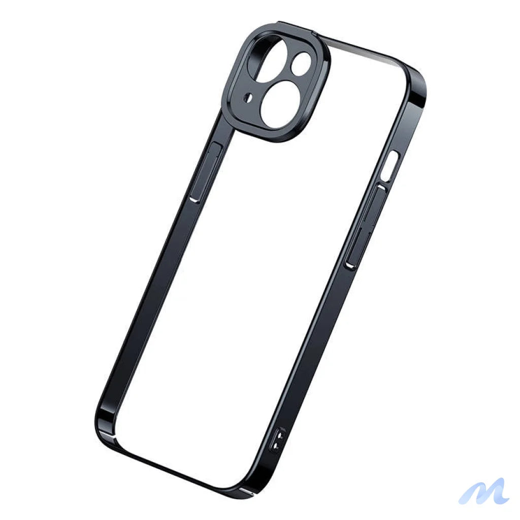 Baseus Glitter Transparent Case and Tempered Glass set for iPhone 14 Plus (black)