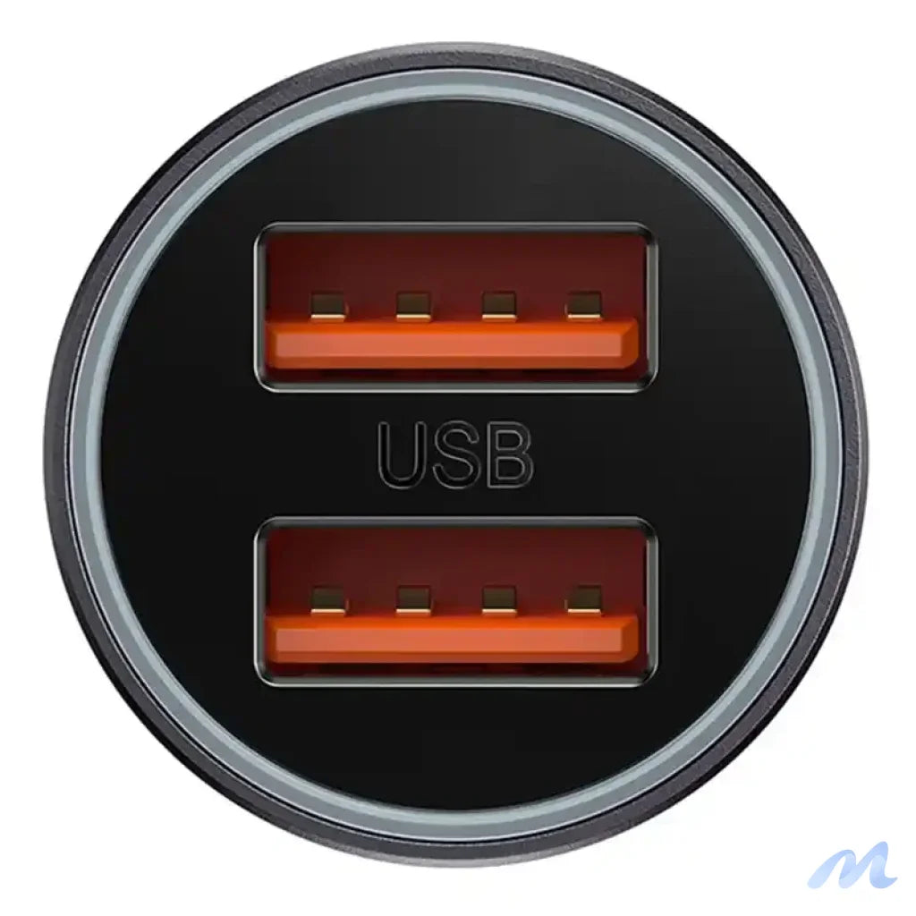 Baseus Golden Contactor Max car charger, 2x USB, 60W (gray)