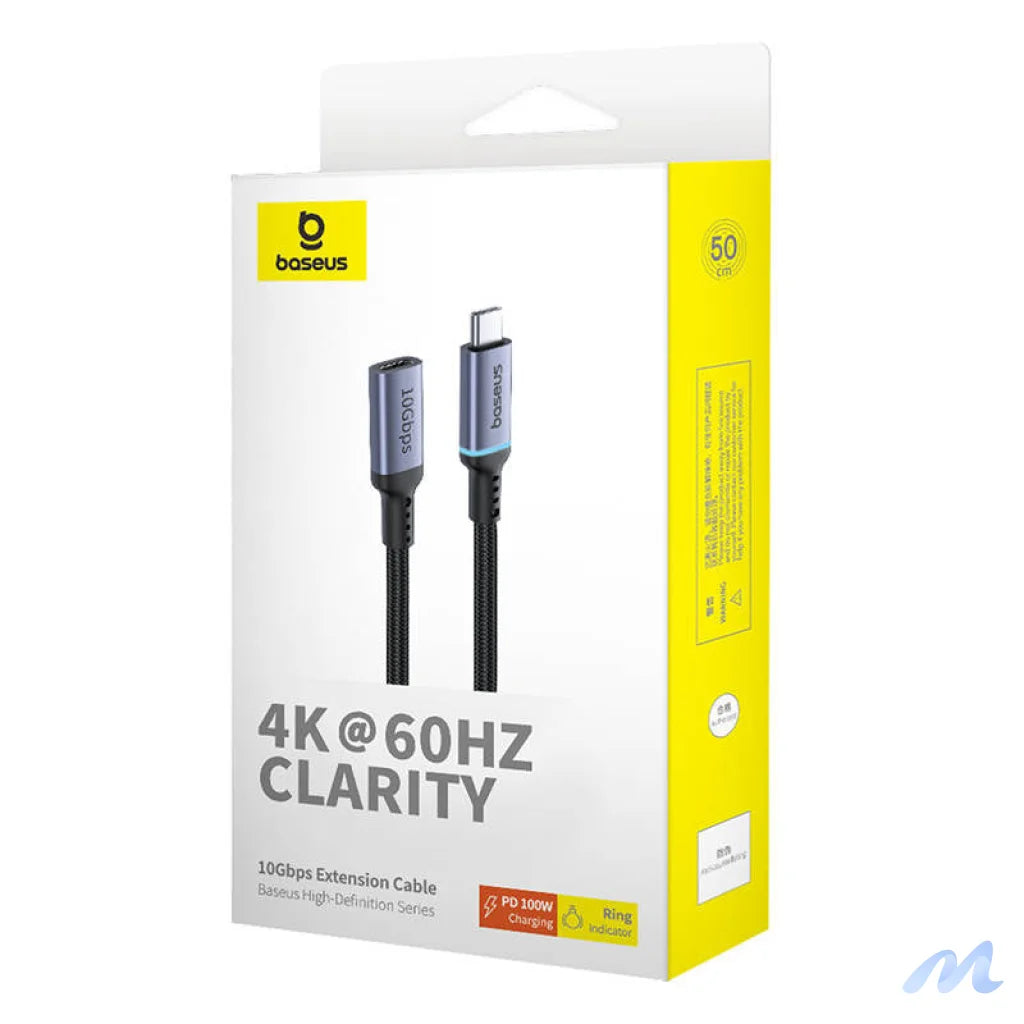 Baseus High Definition extension cable USB-C Male to Female 10Gbps, 0,5m (black)