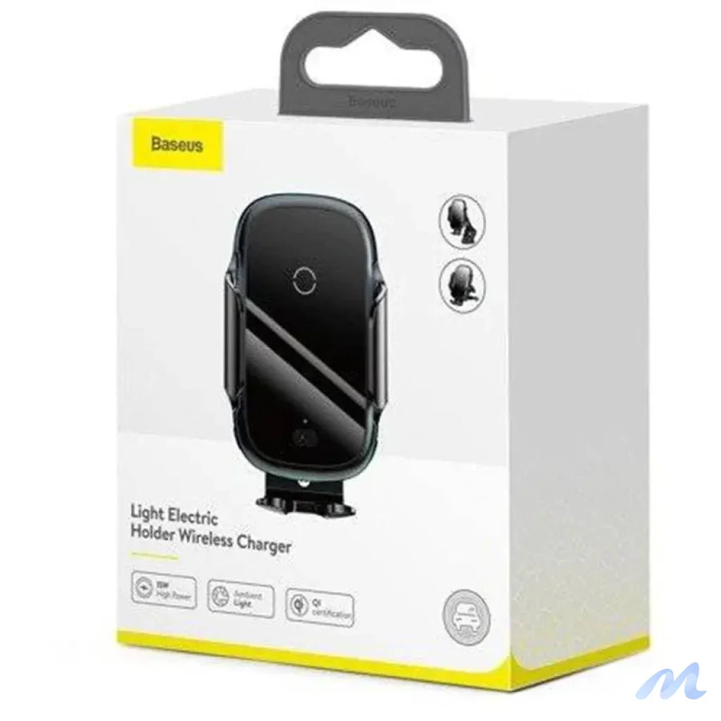 Baseus Light Electric Car Holder with Qi inductive charger (Black)