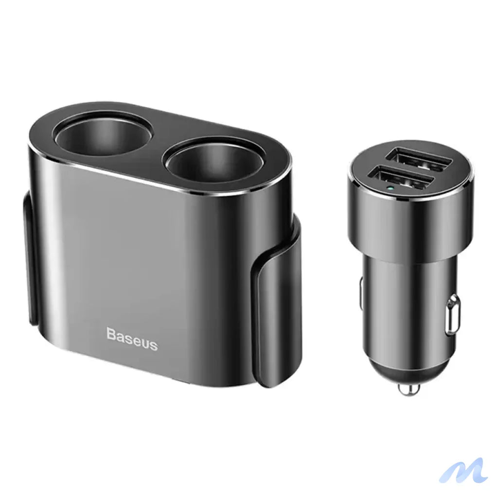Baseus Lighter socket splitter 2xUSB 3,1A 100W (Black)