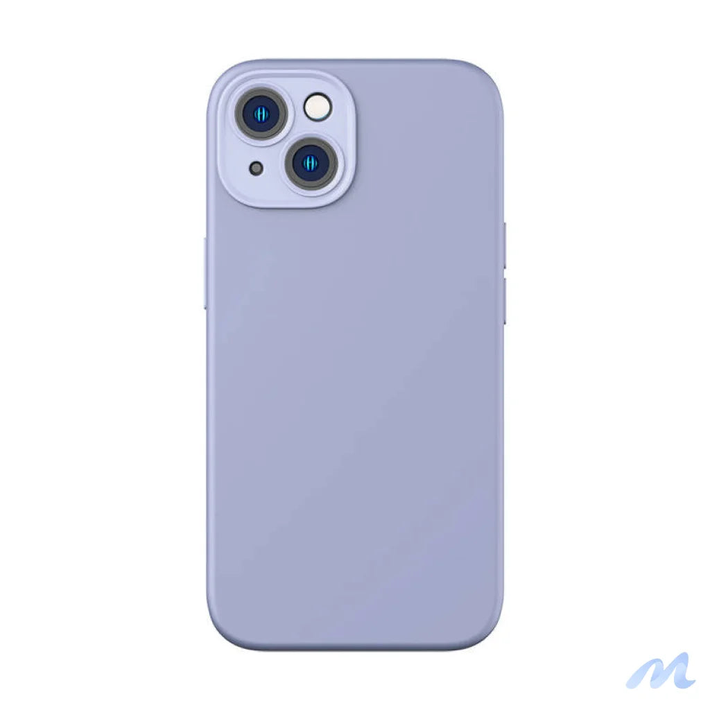 Baseus Liquid Silica Gel Case for iPhone 14 Plus (lavender)+ tempered glass + cleaning kit