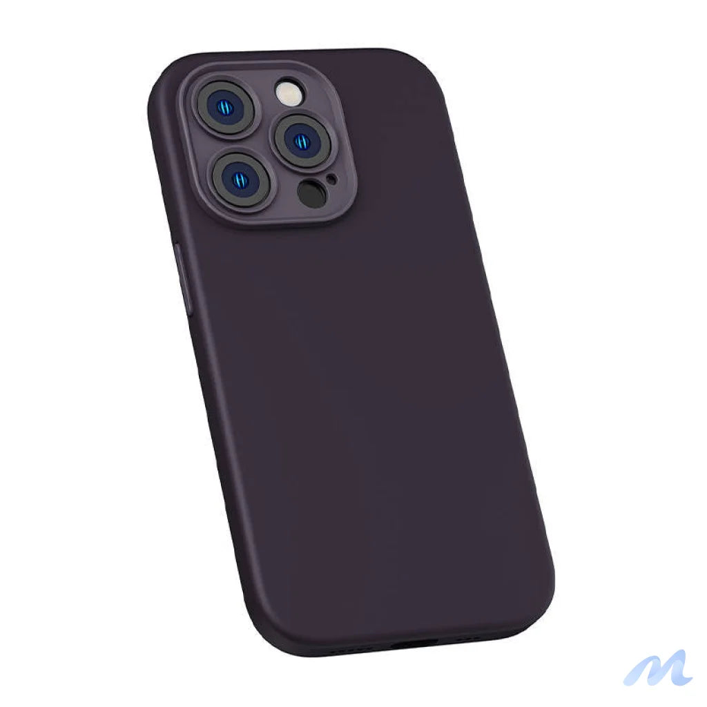 Baseus Liquid Silica Gel Case for iPhone 14 Pro (Elderberry)+ tempered glass + cleaning kit