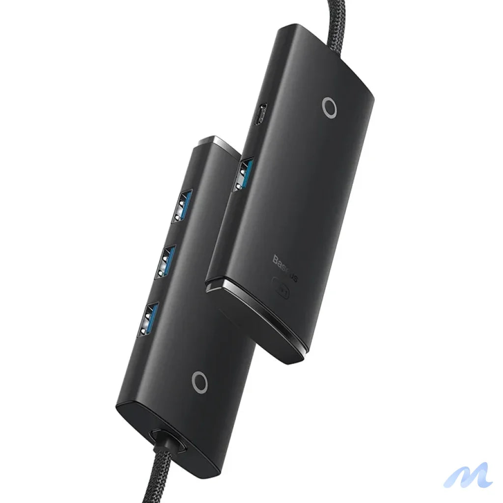 Baseus Lite Series Hub 4in1 USB to 4x USB 3.0, 25cm (Black)