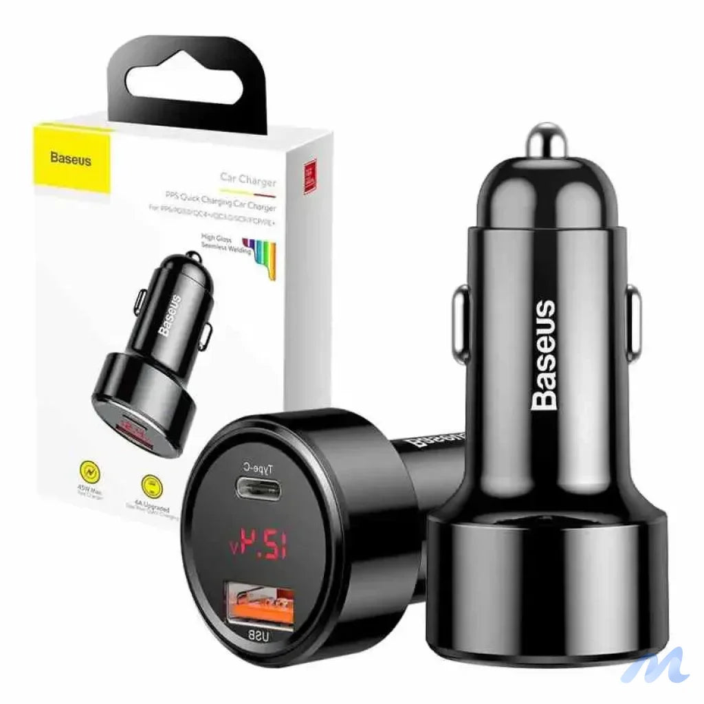 Baseus Magic Car Charger USB + USB-C QC 4.0  PD 45W (black)