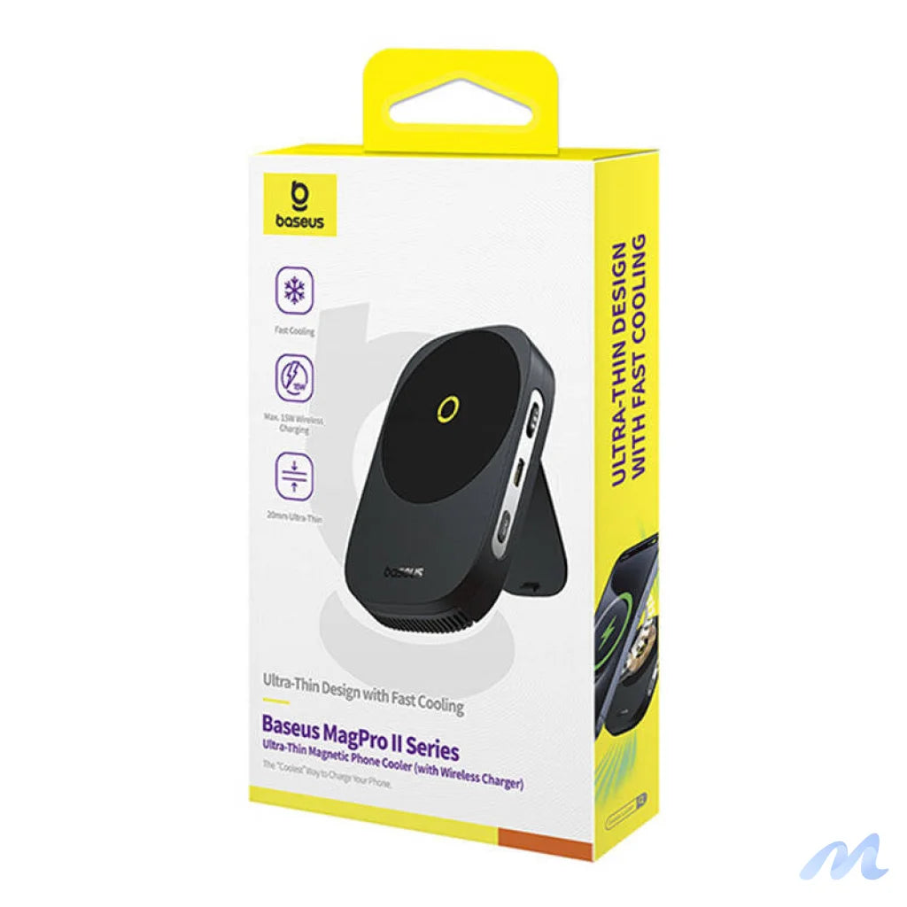 Baseus MagPro II Ultra-Thin Phone Cooler with charger (black)
