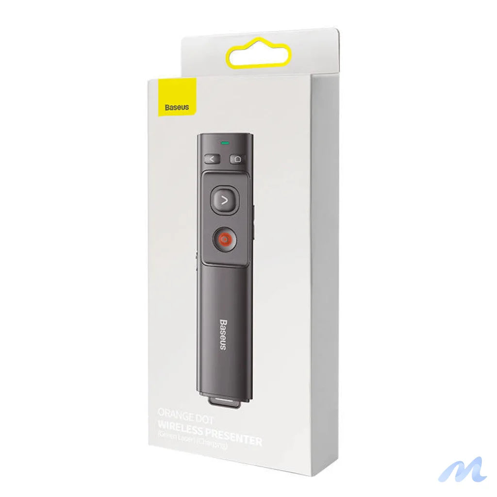 Baseus Orange Dot Multifunctionale remote control for presentation, with a green laser pointer - gray