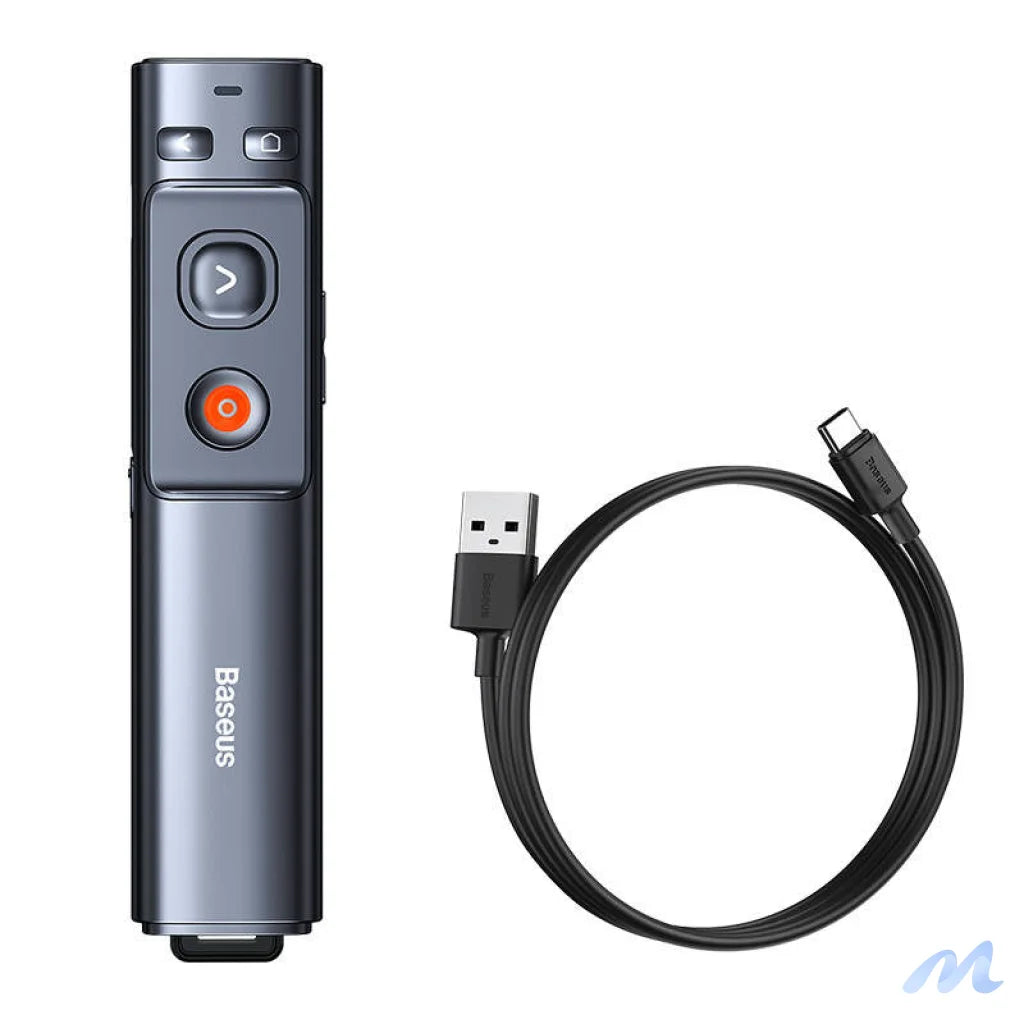 Baseus Orange Dot Multifunctionale remote control for presentation, with a green laser pointer - gray