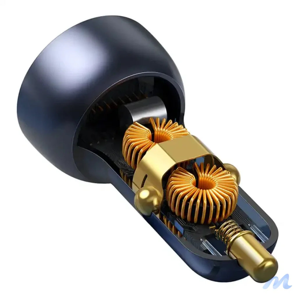 Baseus Particular Digital Display car charger with display, USB + USB-C, QC3.0+PD, 5A, 65W (gray)