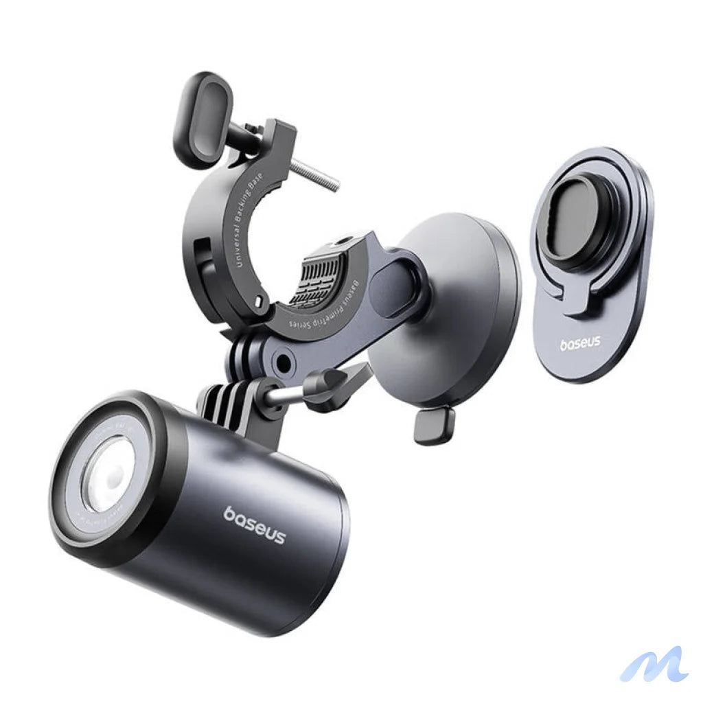 Baseus PrimeTrip 2-in-1 bike mount, phone holder + flashlight (black)
