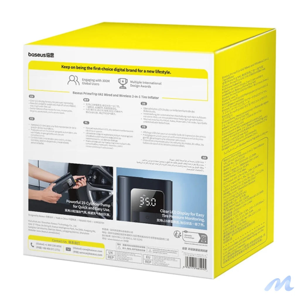 Baseus PrimeTrip VA1 2-in-1 pump with flashlight black