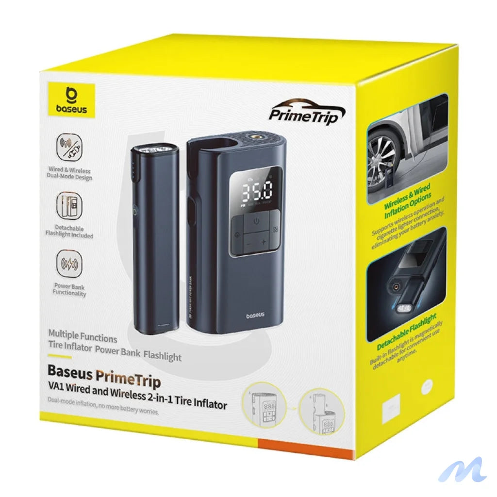 Baseus PrimeTrip VA1 2-in-1 pump with flashlight black