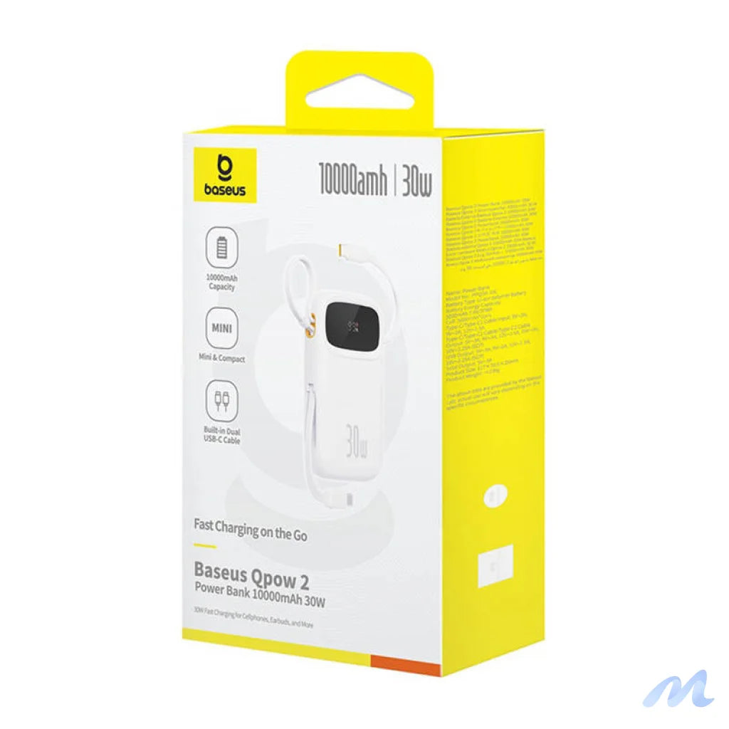 Baseus QPow 2 10000mAh 30W powerbank (white)