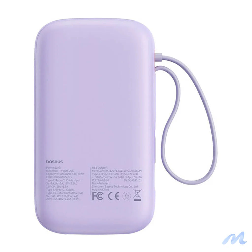 Baseus QPow 2 20000mAh 30W 2xUSB-C powerbank (purple)