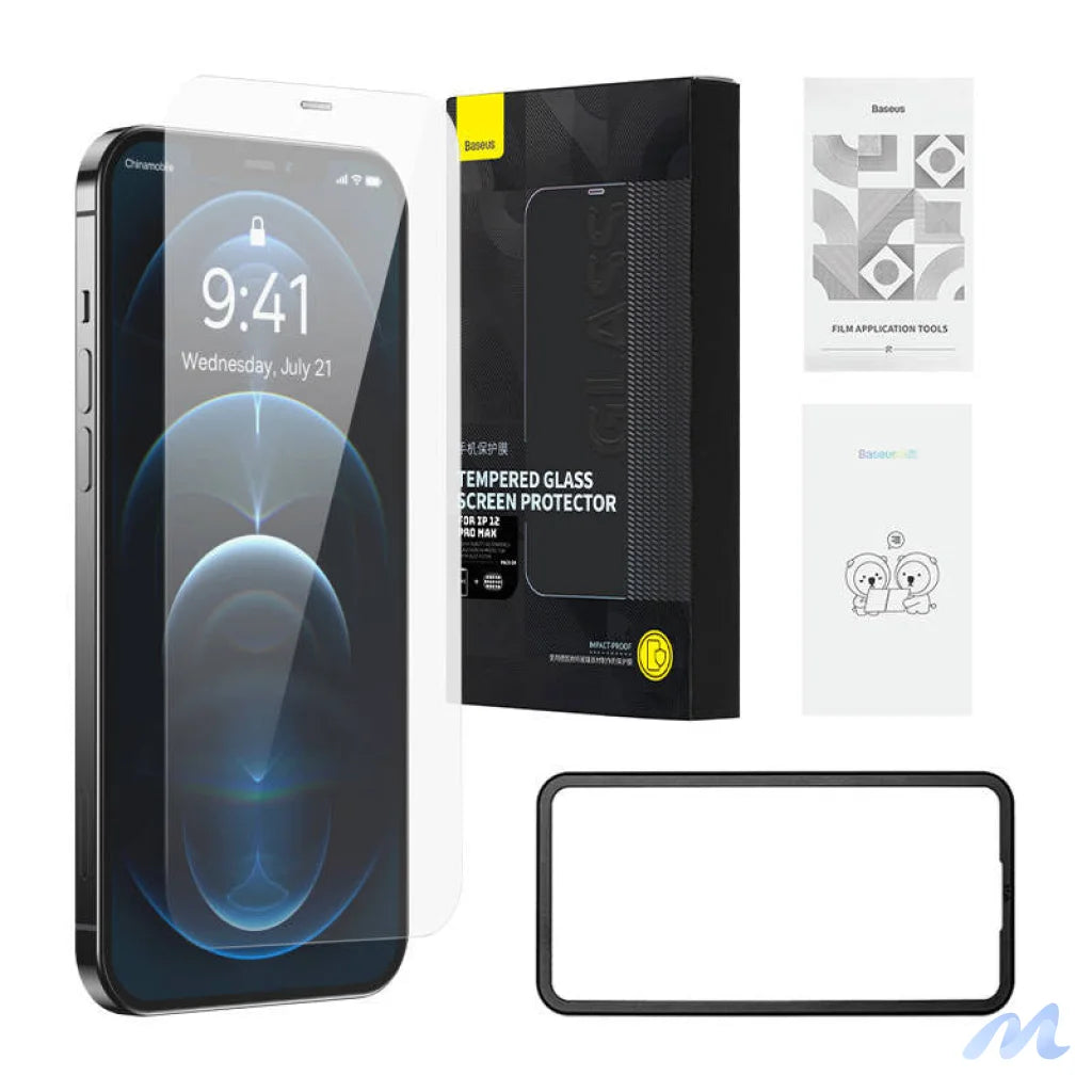 Baseus Schott HD Tempered Glass with dust filter 0.3mm for iPhone 12 Pro Max