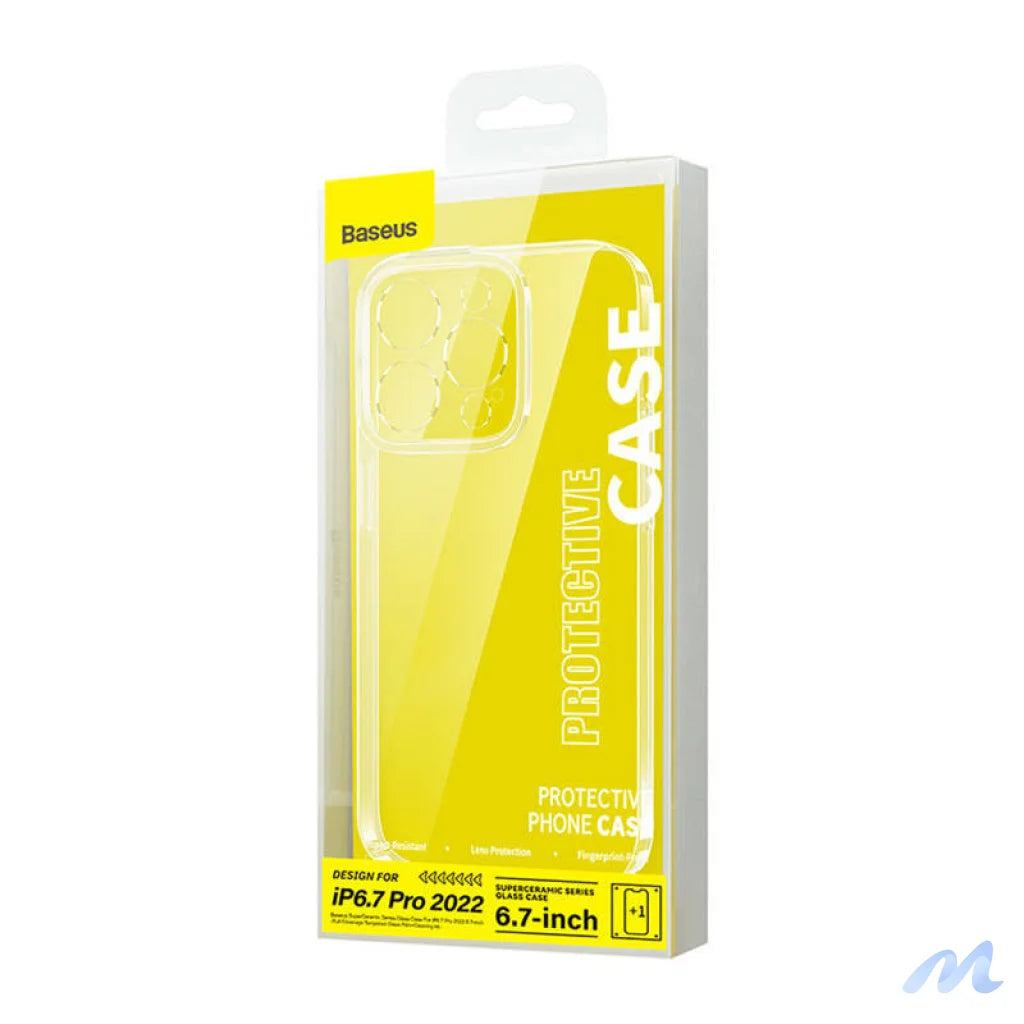 Baseus SuperCeramic Transparent Glass Case and Tempered Glass set for iPhone 14 Plus