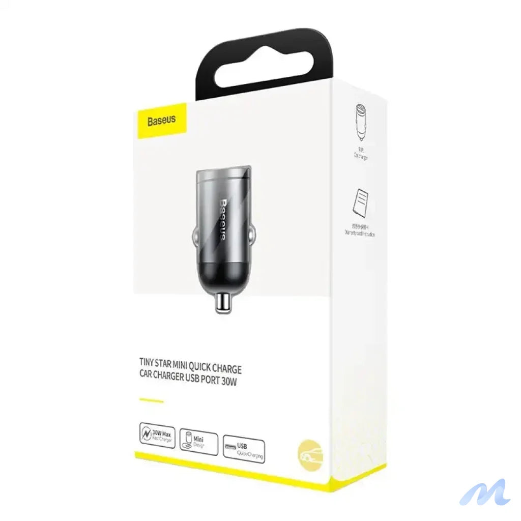 Baseus Tiny Star Mini Quick Charge Car Charger USB Port 30W Grey