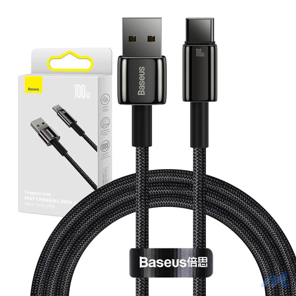 Baseus Tungsten Gold Cable USB to USB-C, 100W, 1m (black)