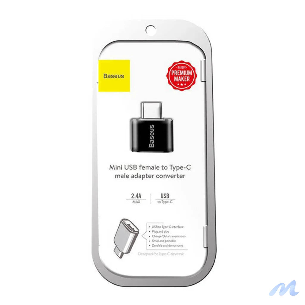 Baseus USB to USB Type-C Adapter 2.4A (Black)