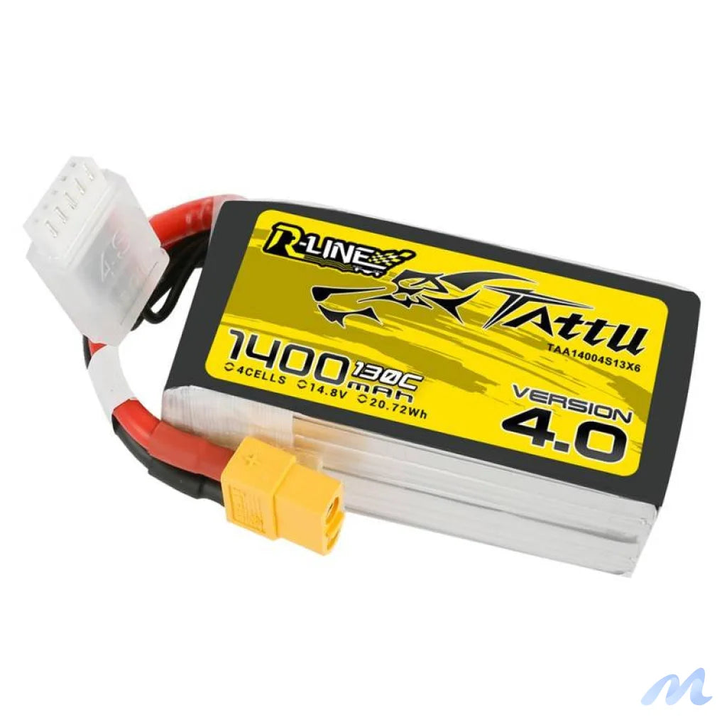 Battery Tattu R-Line 4.0 1400mAh 14.8V 130C 4S1P XT60