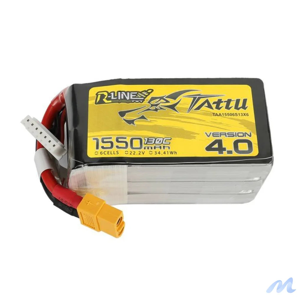 Battery Tattu R-Line 4.0 1550mAh 22.2V 130C 6S1P XT60