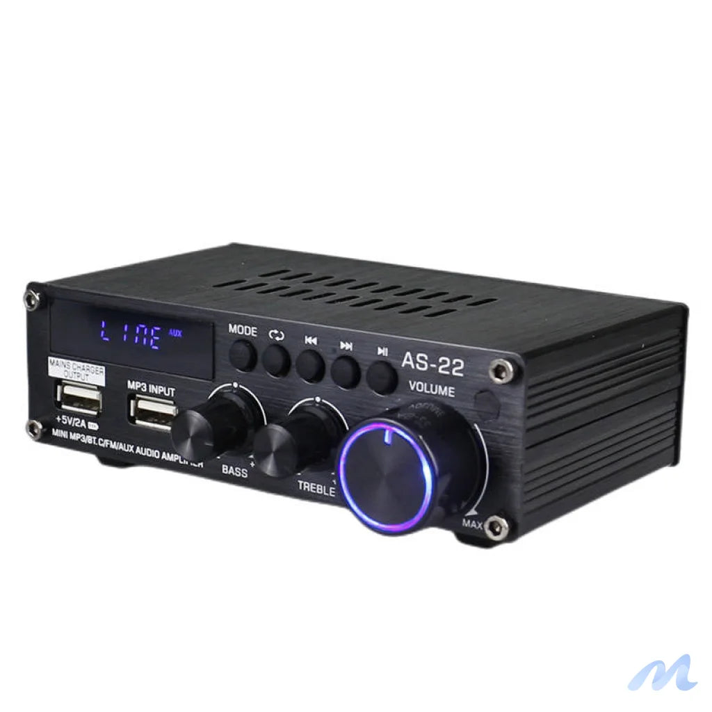 Blitzwolf AS-22 audio amplifier, 45W, Bluetooth 5.0, USB + remote control (black)