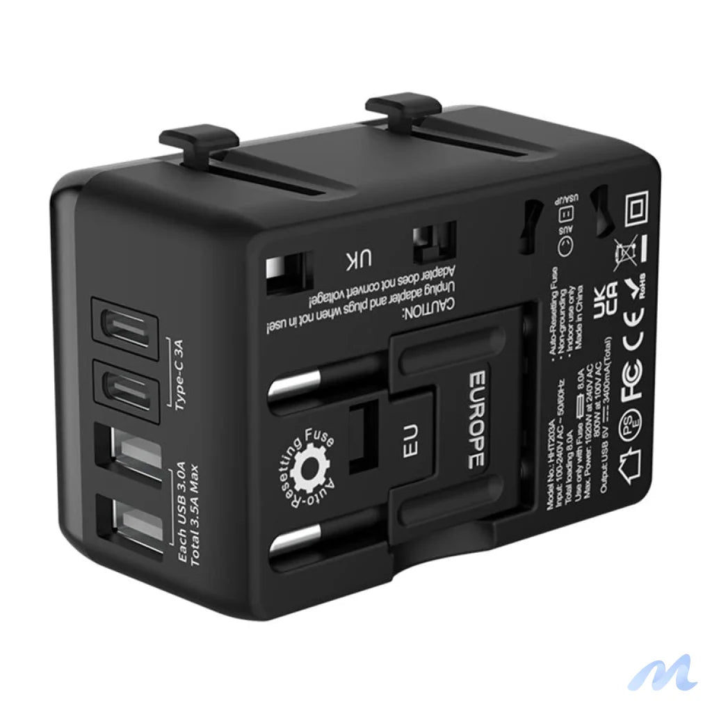 Blitzwolf BW-TA1 4-in-1 Travel Adapter 2xUSB + C + PD 20W