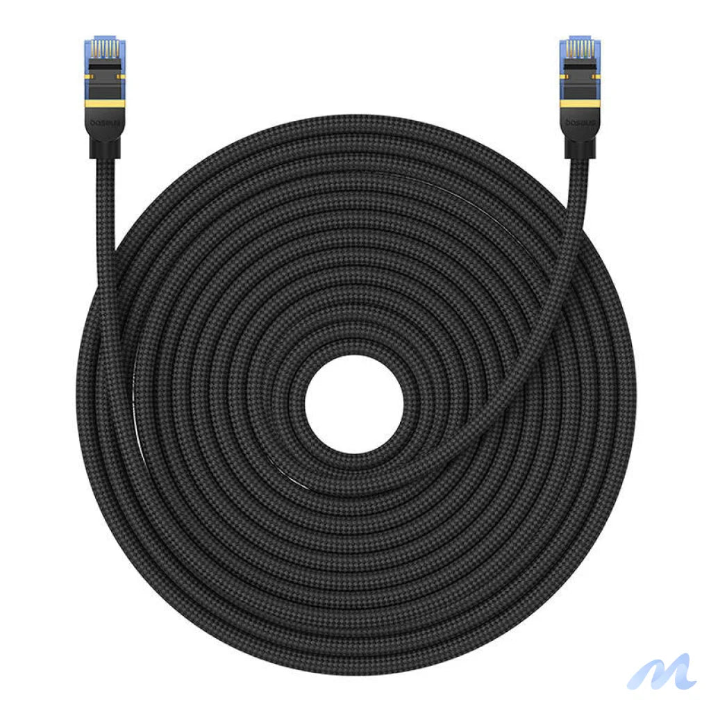 Braided network cable cat.7 Baseus Ethernet RJ45, 10Gbps, 25m (black)