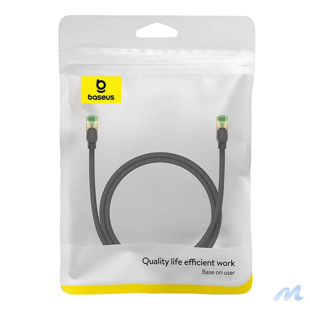 Braided network cable cat.8 Baseus Ethernet RJ45, 40Gbps, 1m (black)