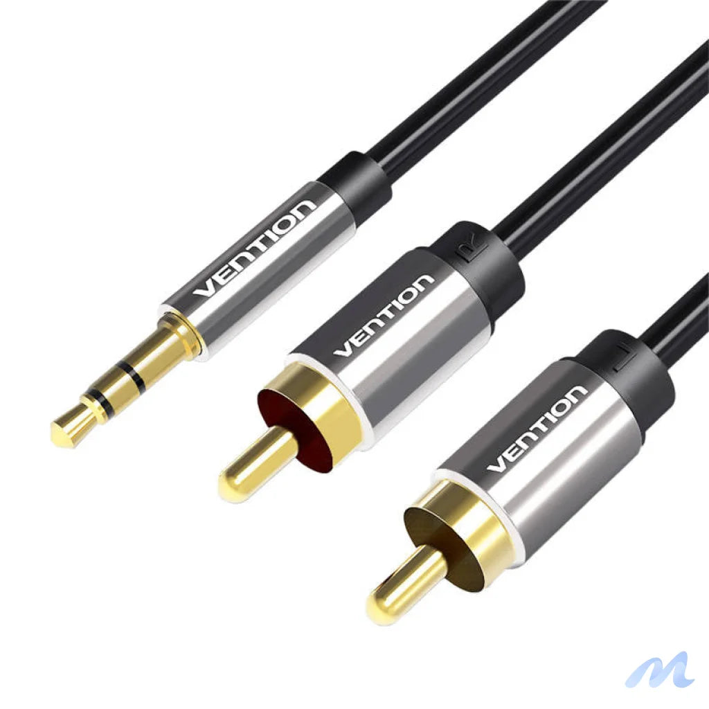 Cable Audio 2xRCA to 3.5mm Vention BCFBD 0.5m (black)