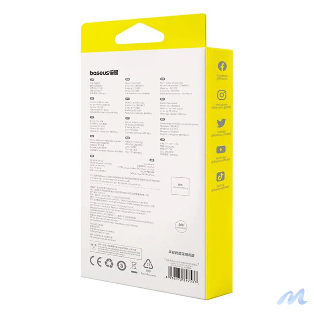 Cable USB-C to USB-C Baseus Free2Draw, PD, 100W, 1m (black)