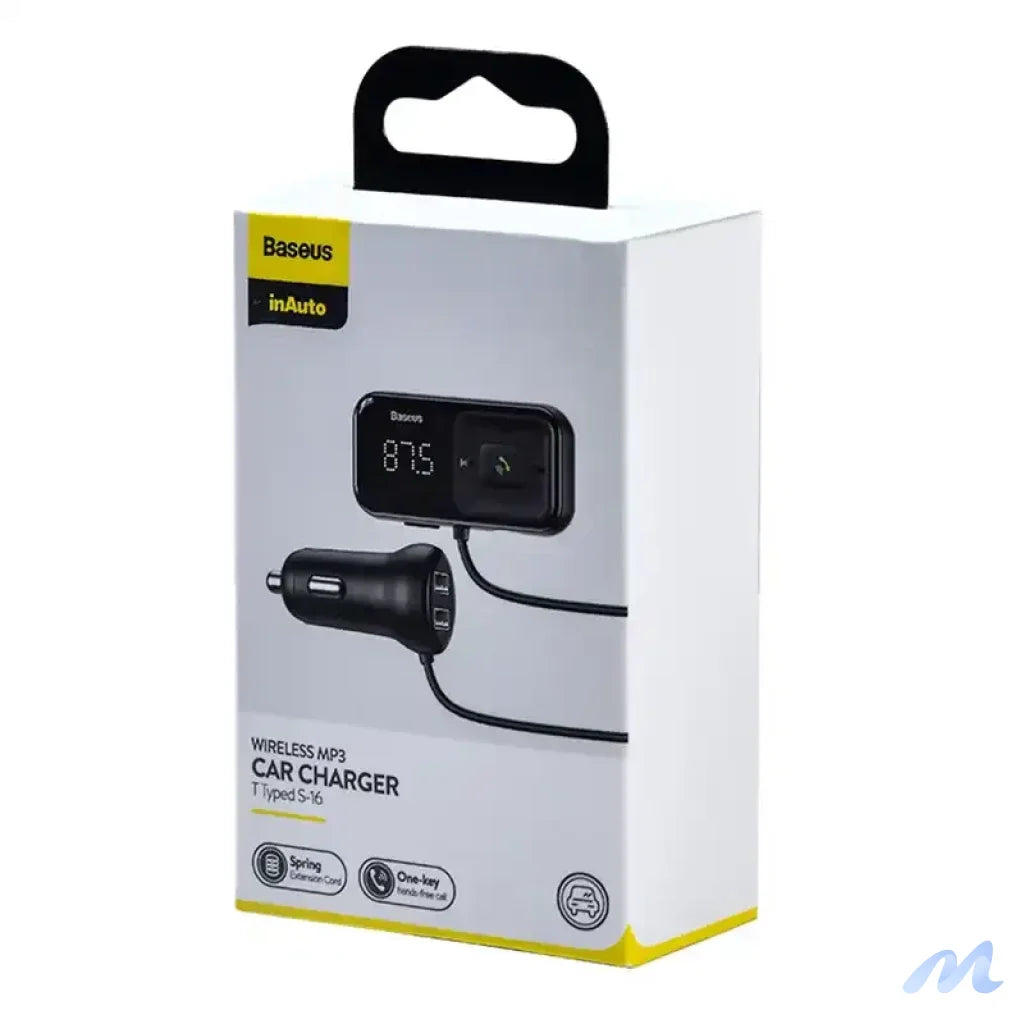 Car Bluetooth MP3 Player + Charger Baseus T Shaped S-16 Black OS