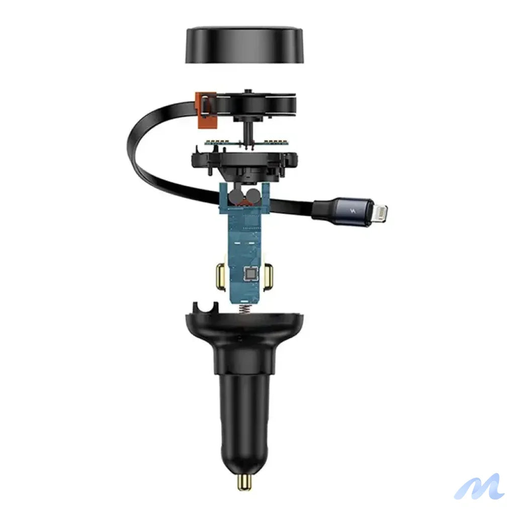 Car Charger Baseus Enjoyment Pro with lightning cable + USB-C , 55W (black)