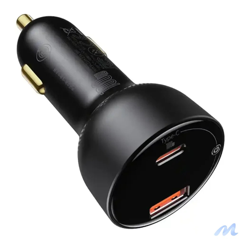Car charger Baseus Superme, USB, USB-C, 100W (black)