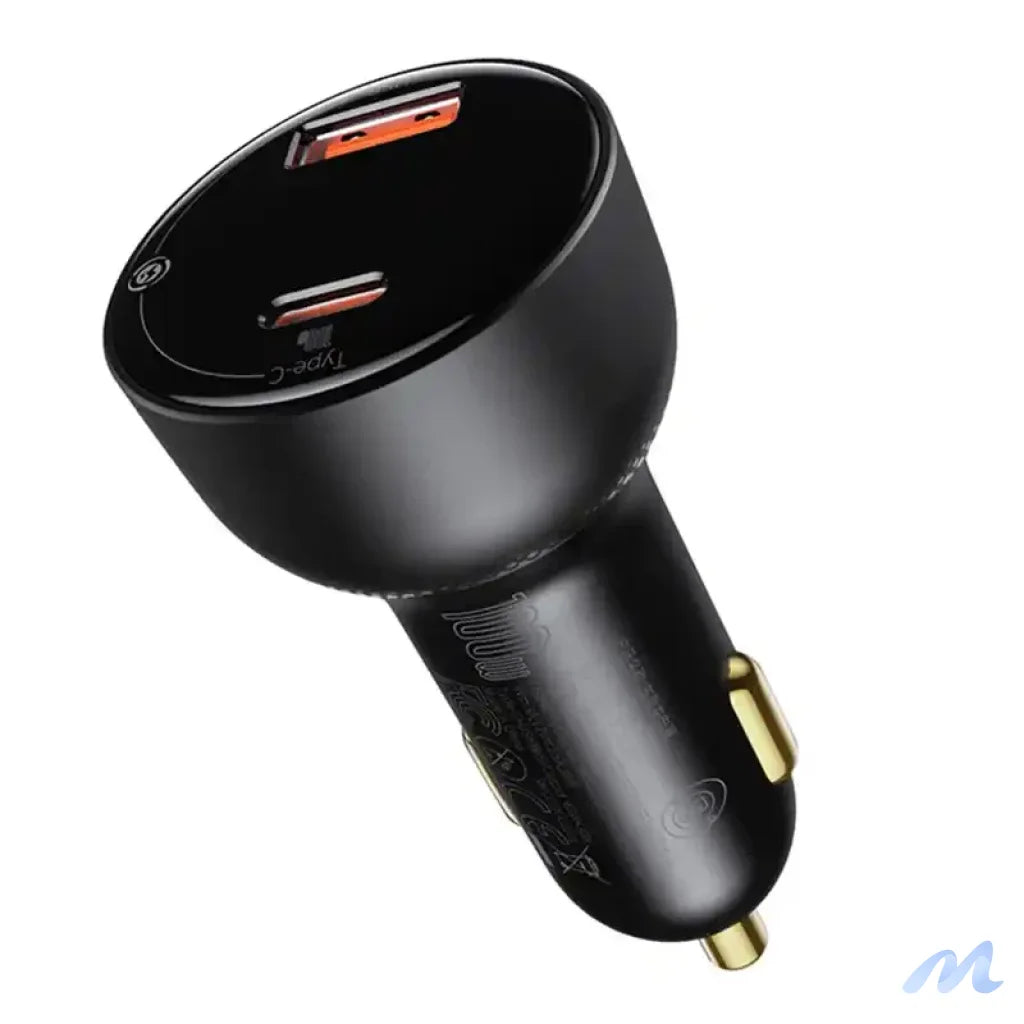Car charger Baseus Superme, USB, USB-C, 100W (black)
