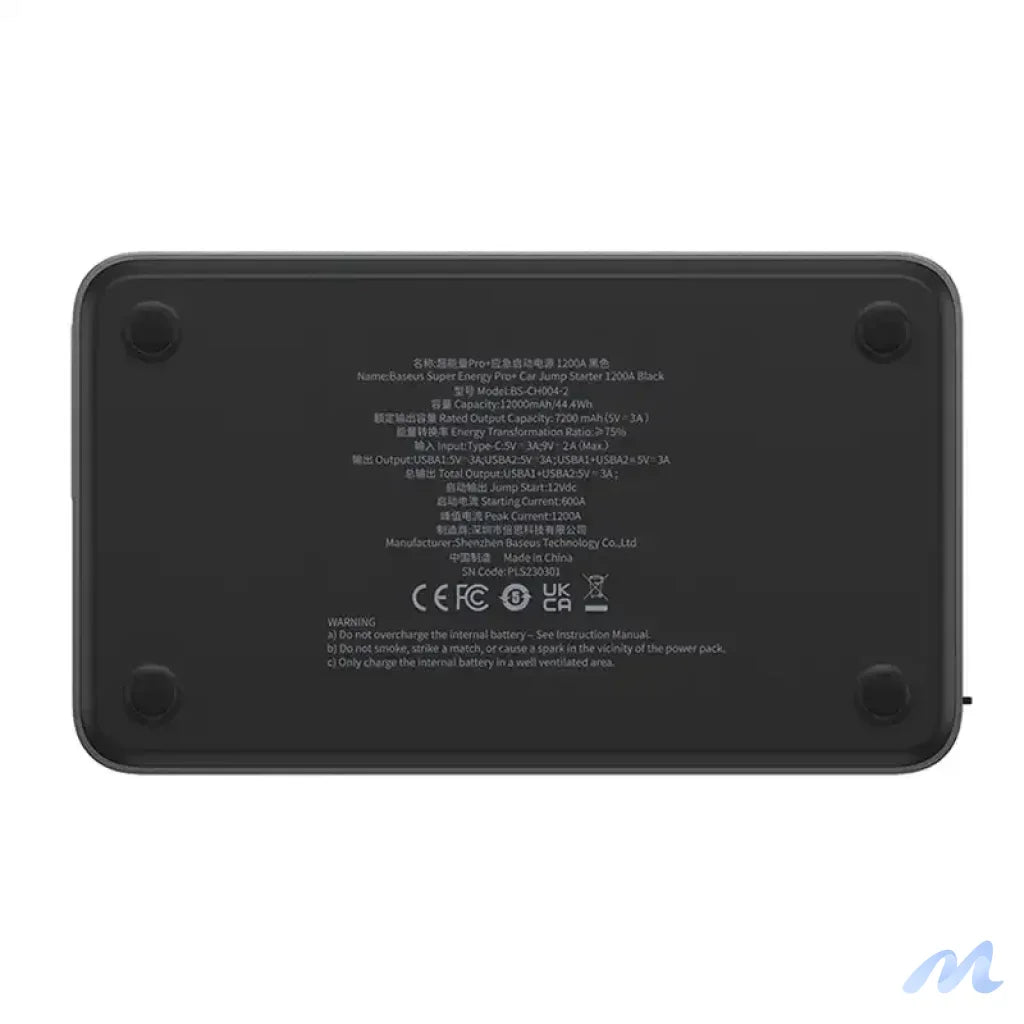 Car Jump Starter Baseus Black Super Energy Pro+ 1200A  (black)