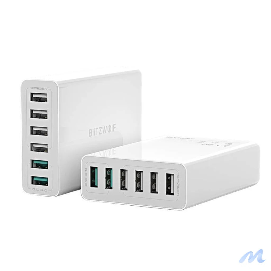 Charger 6x USB Blitzwolf BW-S15, QC 3.0, 60 W (white)