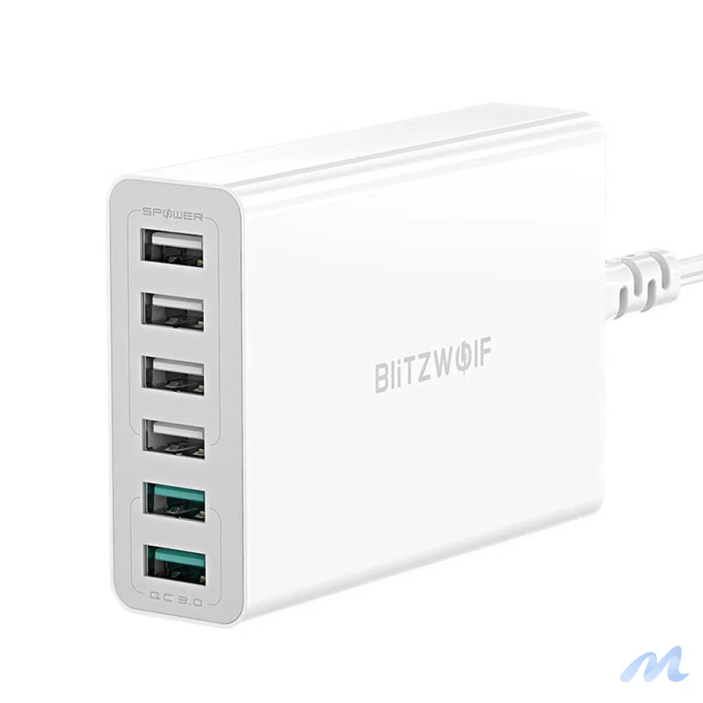 Charger 6x USB Blitzwolf BW-S15, QC 3.0, 60 W (white)