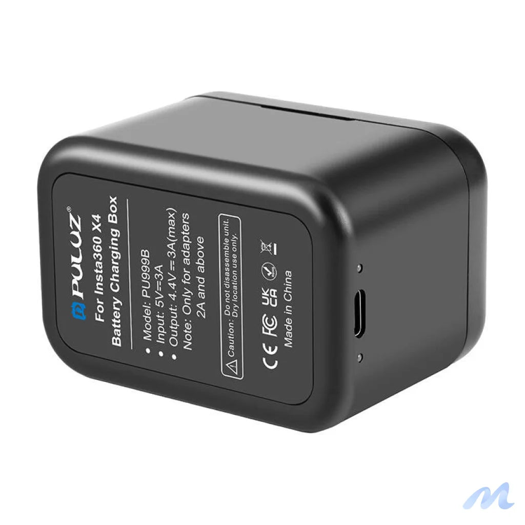 Charging case for batteries and memory cards PULUZ for Insta360 X4 (black)