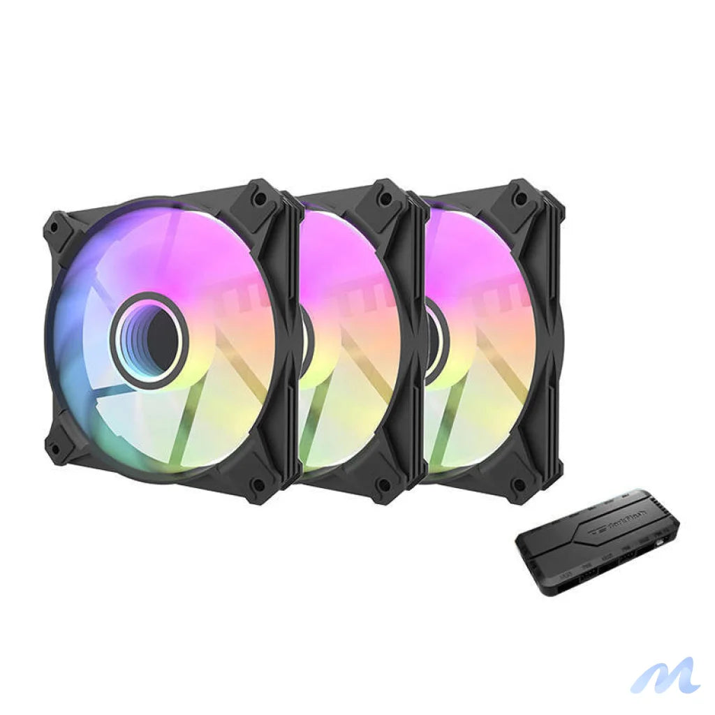 Computer fan set Darkflash INF8 ARGB, 3in1 120x120 (black)
