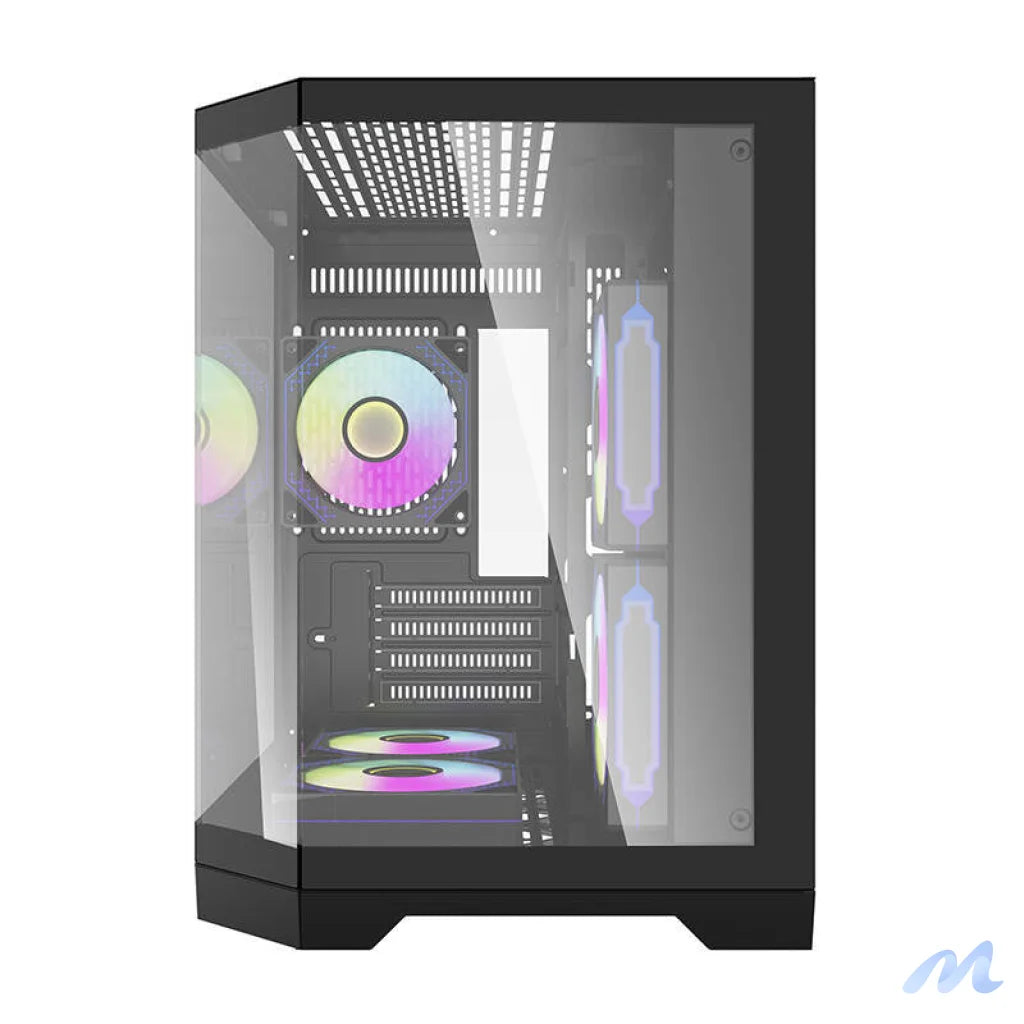 Darflash FT350 computer case + 5 aRGB fans (black)
