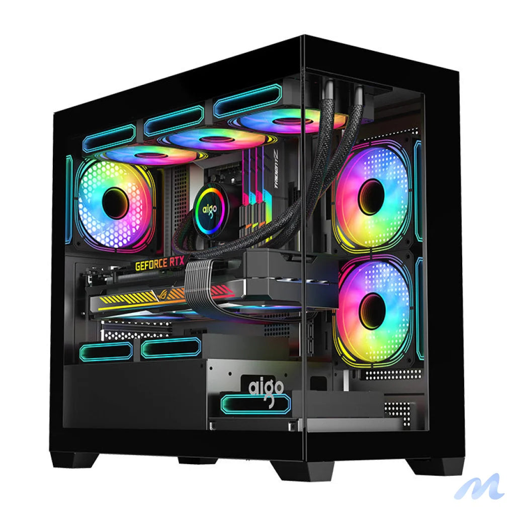 Darkflash C218M computer case + 6 ARGB fans (black)