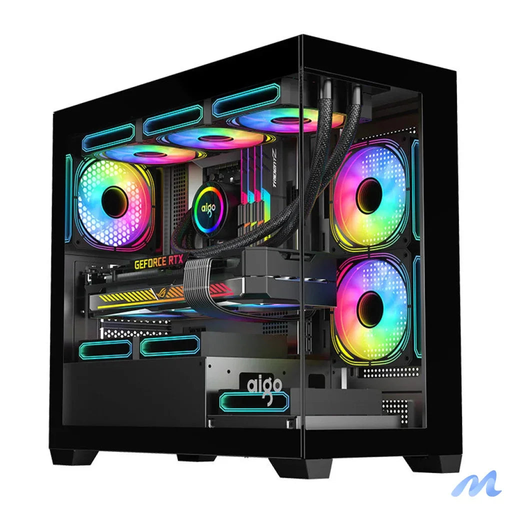 Darkflash C218M computer case + 6 ARGB fans (black)