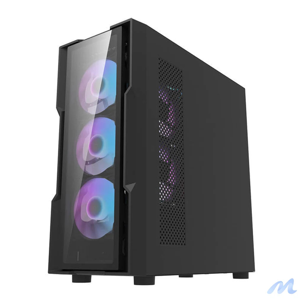 Darkflash DK431 Glass computer case (black) + 4 RGB fans