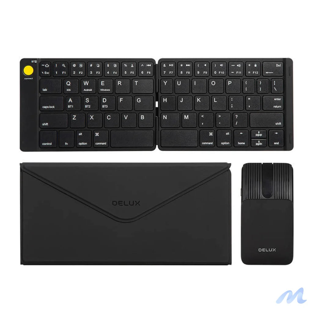 Delux KF10 folding wireless keyboard and MF10PR (QWERTY) mouse set