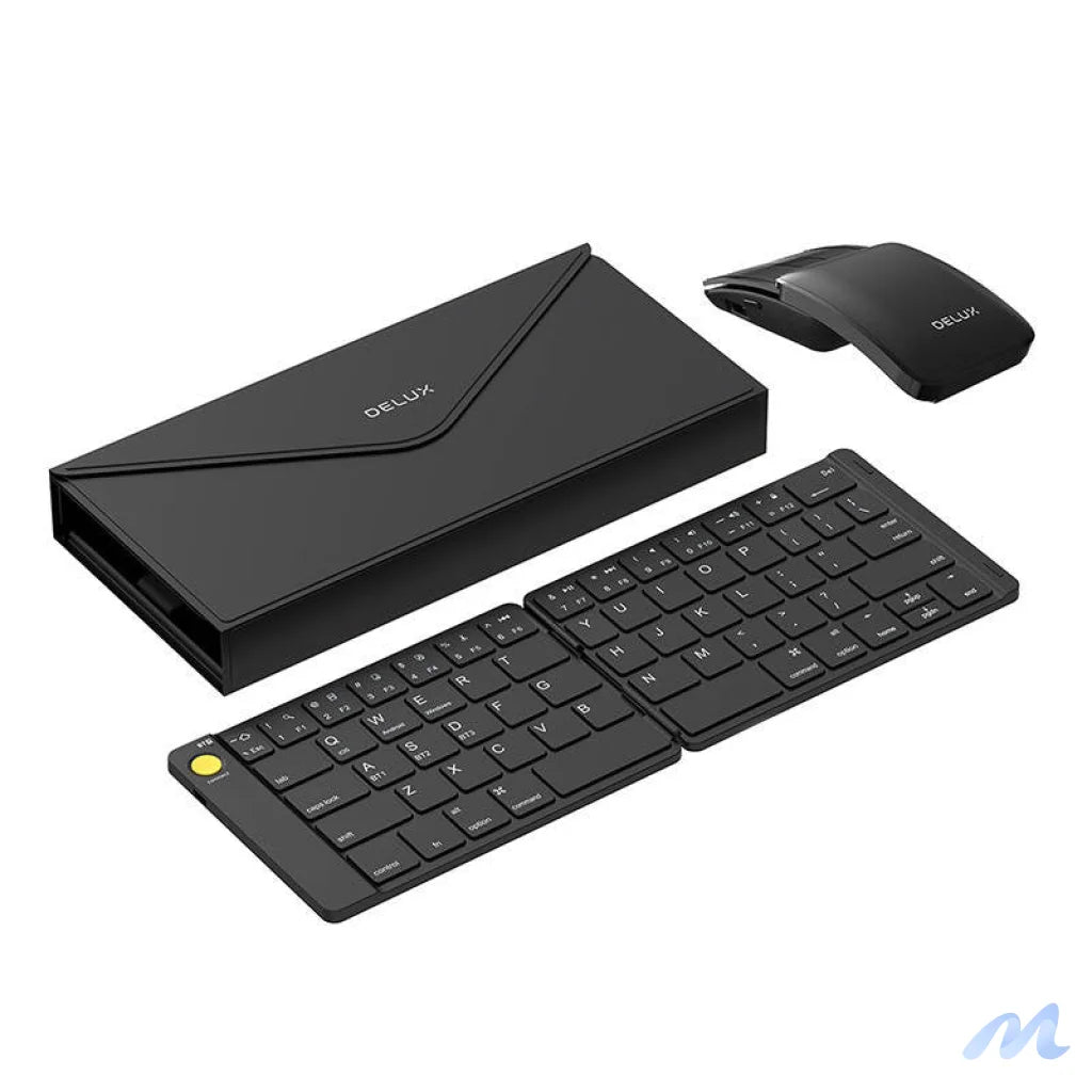 Delux KF10 folding wireless keyboard and MF10PR (QWERTY) mouse set
