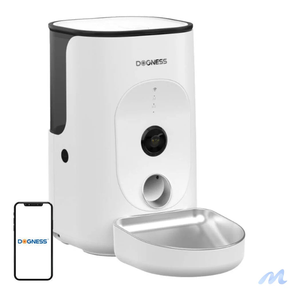 Dogness F15 WiFi 4L smart food dispenser with camera with stainless steel bowl (white)