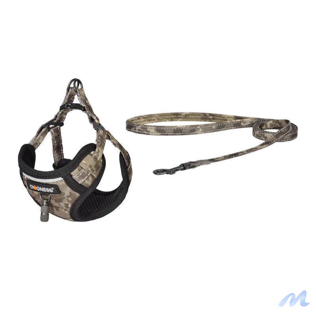 Dogness walking set leash 1,5m+harness for dog (moro)