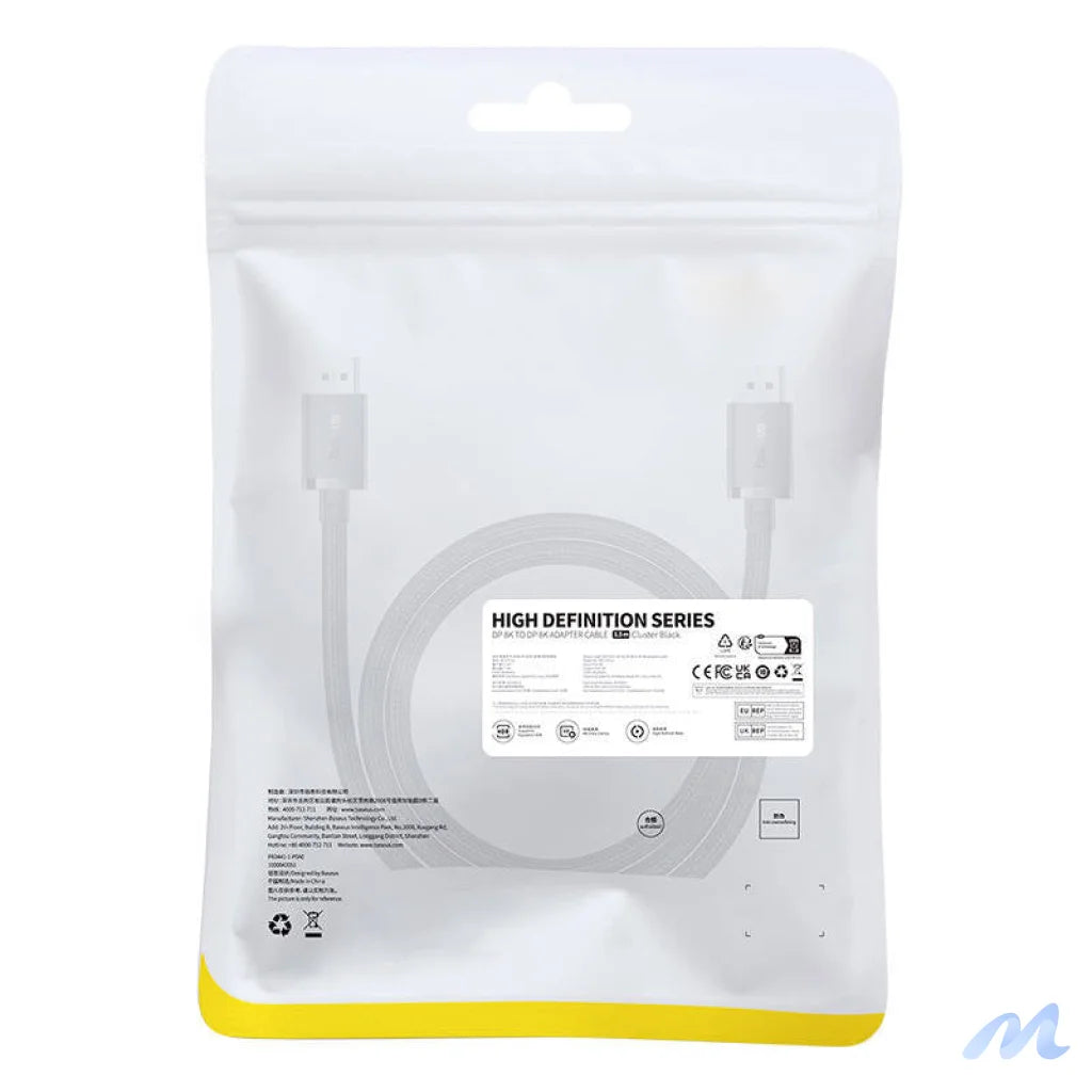 DP 8K to DP 8K cable Baseus High Definition 1.5 m (black)