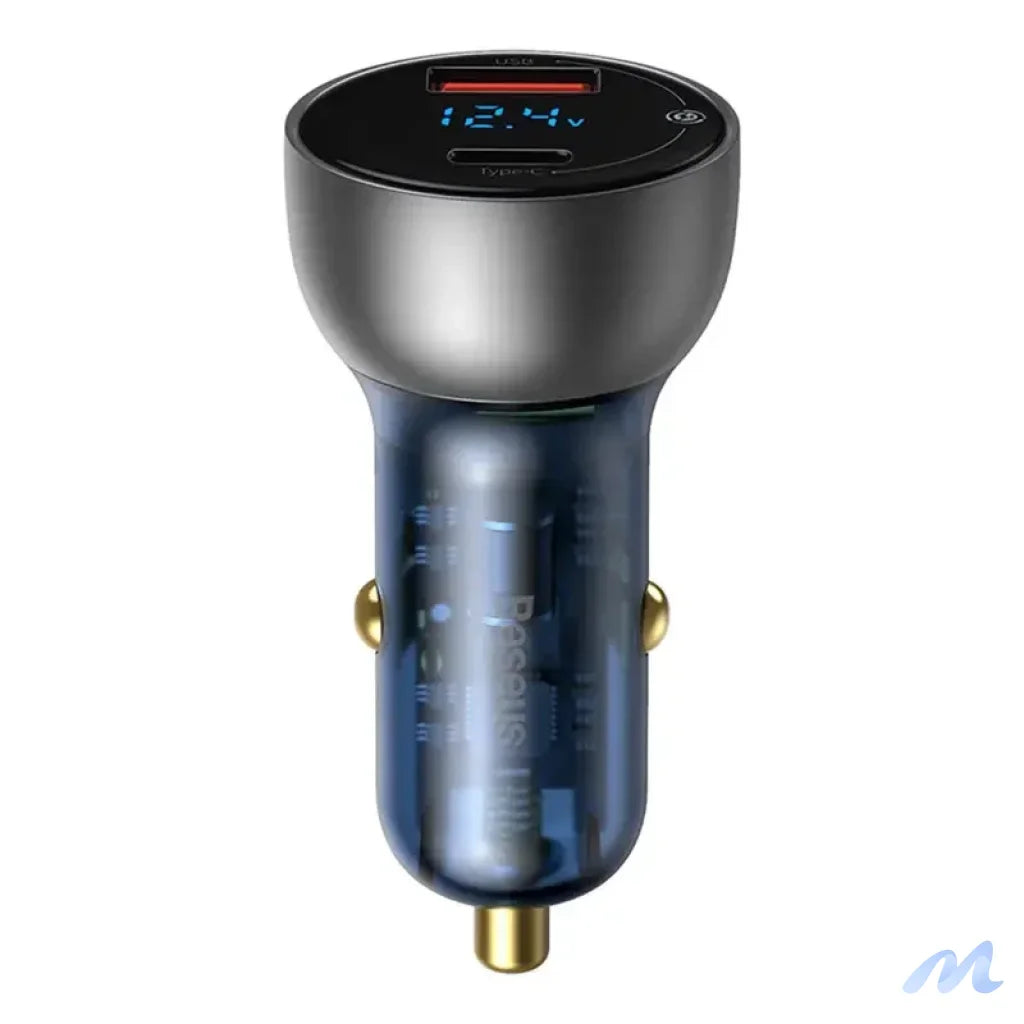 Dual Quick Charger Car Charger Baseus Particular Digital Display QC+PPS 65W (Silver)